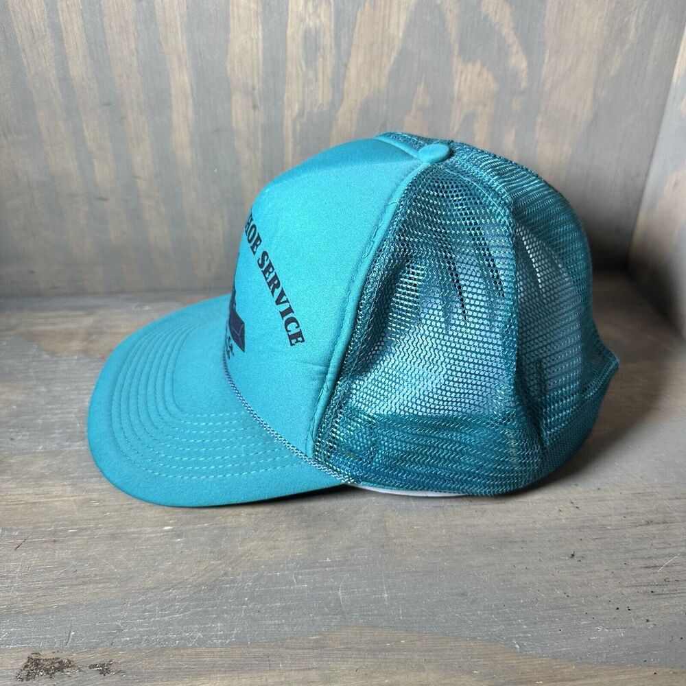 Vintage Nissin Hat Teal Rope SnapBack Gene’s Backhoe Service Seaside, California - Picture 5 of 6